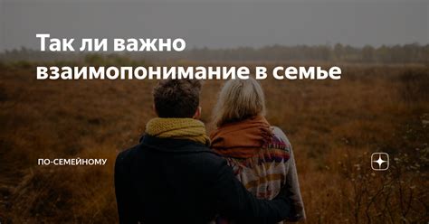 Единство и взаимопонимание в семье