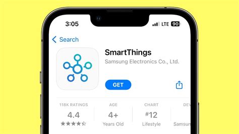 Загрузите приложение "Samsung SmartThings" из App Store