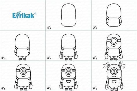 Закрашивание миньона карандашом: оттенки и тени