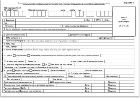 Заполните заявление на получение паспорта