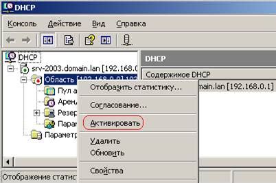 Запуск и проверка работоспособности DHCP сервера