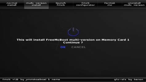 Запуск процесса установки Free McBoot