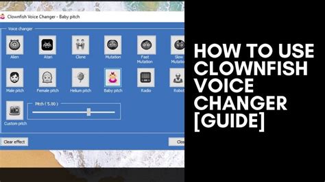 Запуск Clownfish Voice Changer и выбор голосовых эффектов