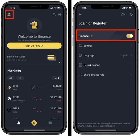 Зарегистрируйтесь на Binance и установите приложение на свой телефон