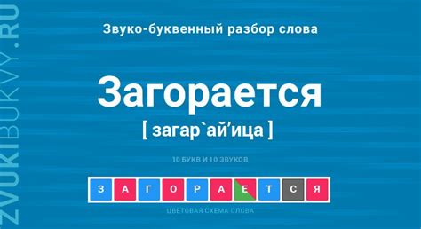 Значение слова "загорается"