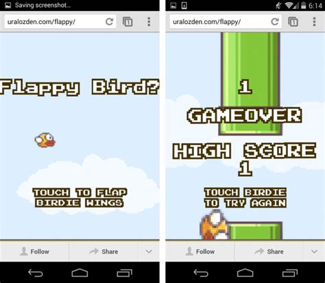 Игра Flappy Bird на телефоне