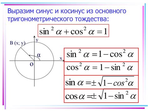 Известные соотношения для вычисления синуса