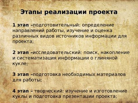 Изготовление необходимых материалов