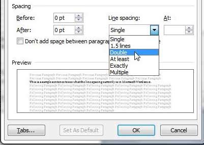 Изменение размера межстрочного интервала по умолчанию в Word 2010