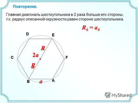 Измерение длины стороны шестиугольника