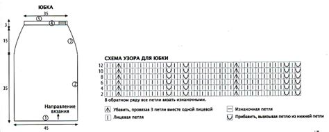 Изучение схемы вязания прямой юбки