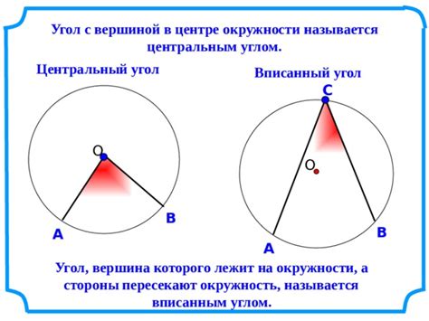 Изучите определение и свойства центрального угла