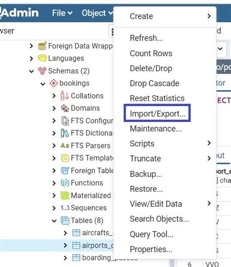 Импорт и экспорт данных в PostgreSQL