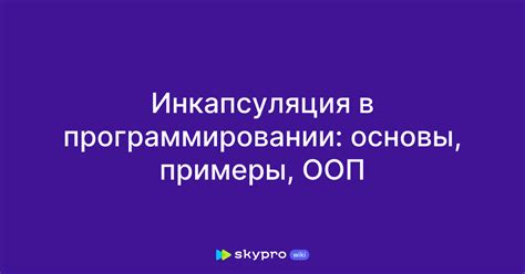 Инкапсуляция и данные в ООП