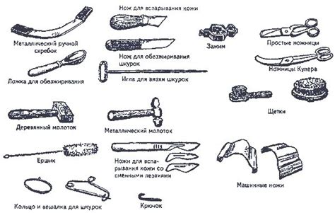 Инструменты, необходимые для обработки шкуры