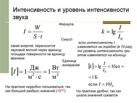 Интенсивность звука