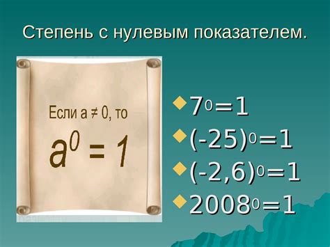 Интерпретация нулевой степени