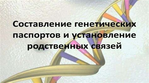 Использование специализированных генетических тестов для определения родственных связей