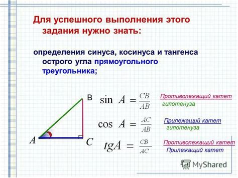 Использование тангенса и котангенса для нахождения синуса