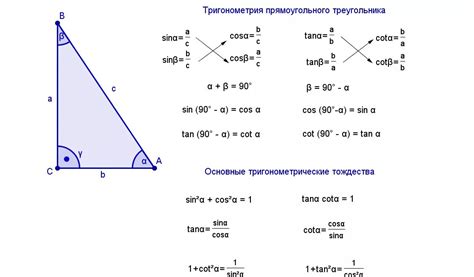 Использование тригонометрии для определения угла треугольника