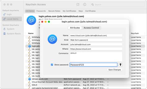 Использование утилиты Keychain Access