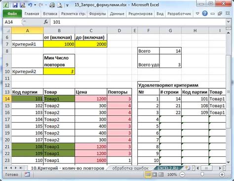 Использование фильтров и сортировки в таблице в Excel