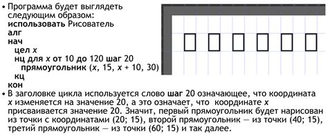 Использование циклов для рисования квадрата