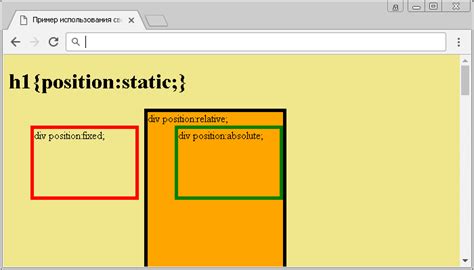 Использование CSS-свойства position