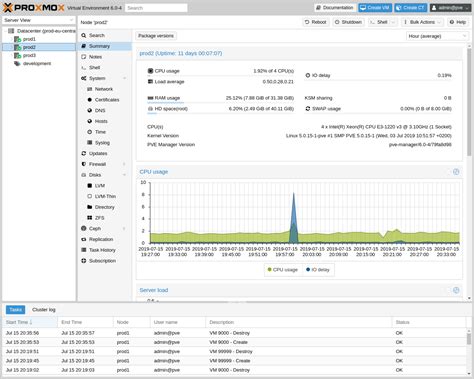 Используйте Proxmox Web GUI для получения IP-адреса