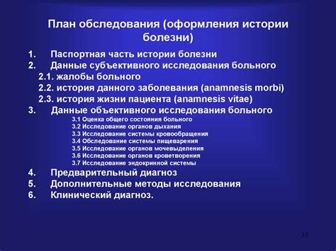 Исследование пациента и составление плана