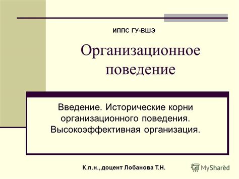 Исторические корни поведения