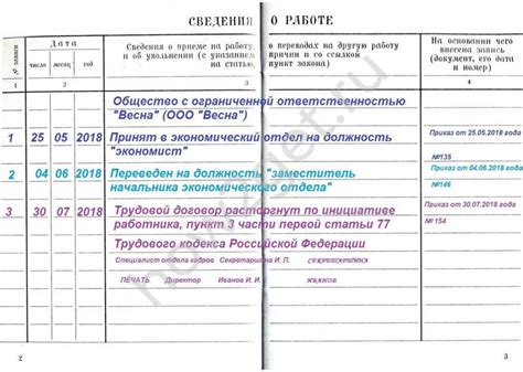 Какие записи должны быть указаны в трудовой книжке при увольнении по статье