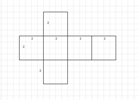 Как быстро построить развертку куба 2 см за несколько шагов