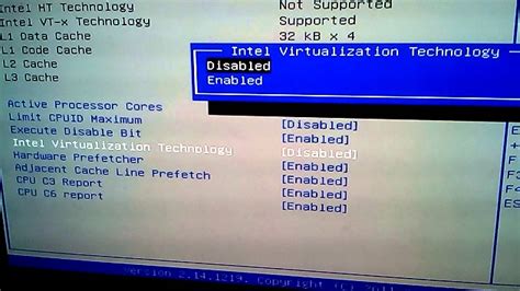 Как включить виртуализацию в BIOS Intel