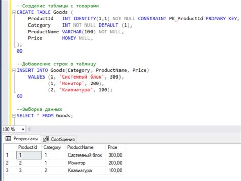 Как добавить данные в таблицу SQL