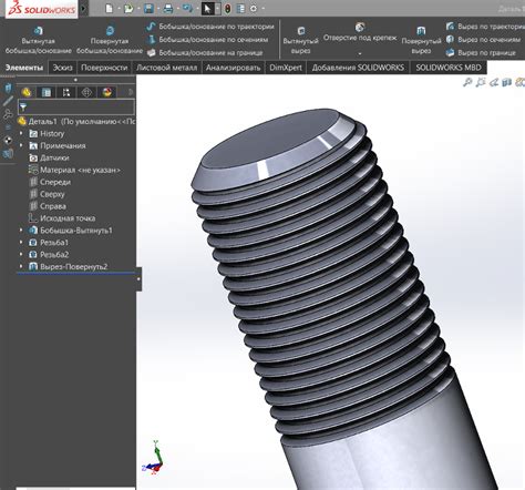 Как добавить резьбу на чертеже в Солид