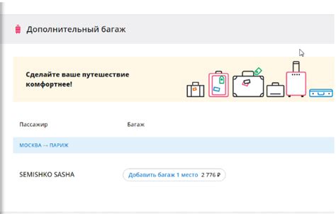 Как заказать дополнительный багаж?