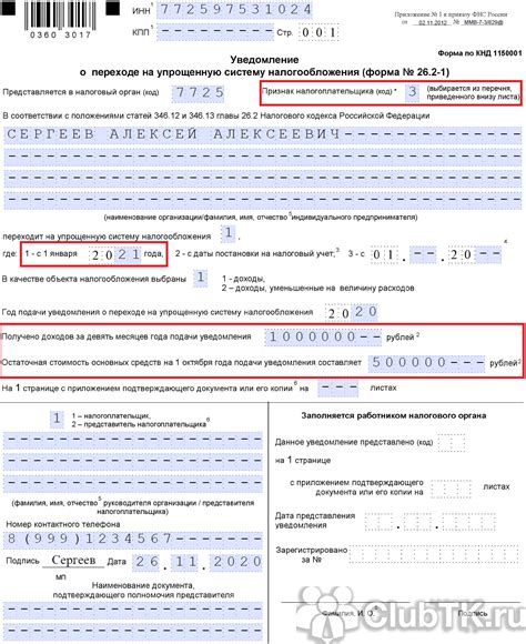 Как заполнить заявление на получение налогового номера