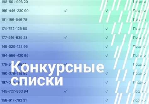 Как интерпретировать конкурсные списки