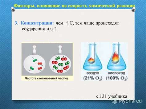 Как концентрация вещества влияет на скорость химической реакции