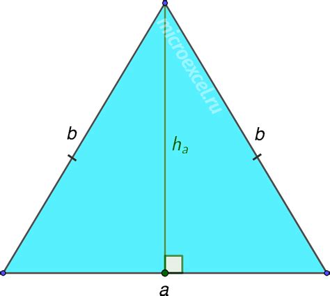 Как найти высоту равнобедренного треугольника?