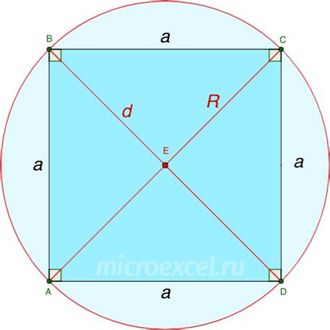 Как найти сторону квадрата по радиусу