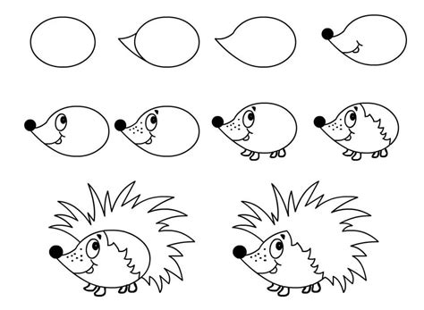 Как нарисовать мигающие глаза ежа