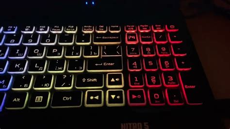 Как настроить подсветку клавиатуры Acer Nitro 5