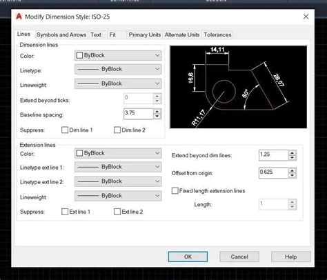 Как настроить размеры в AutoCAD 2021?