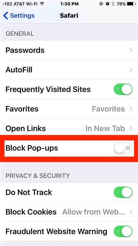 Как отключить Pop up blocker в Safari