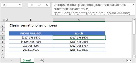 Как очистить данные номера телефона в Excel