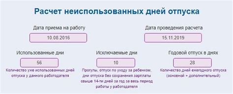 Как правильно вывести дни отпуска при увольнении