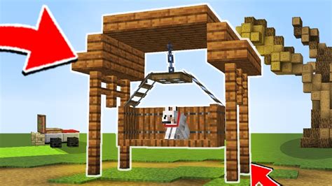 Как создать качелю в Minecraft на мобильном