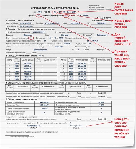 Как составить справку 2 НДФЛ